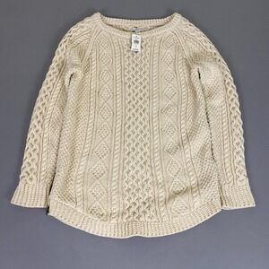 LL BEAN Women's Cream Cable Knit Sweater